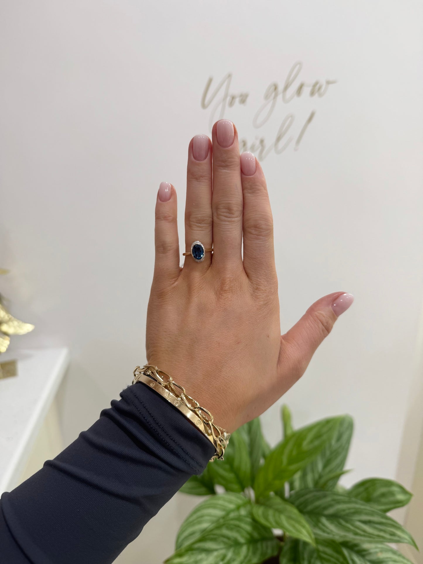 9ct London Blue Topaz & Diamond Ring