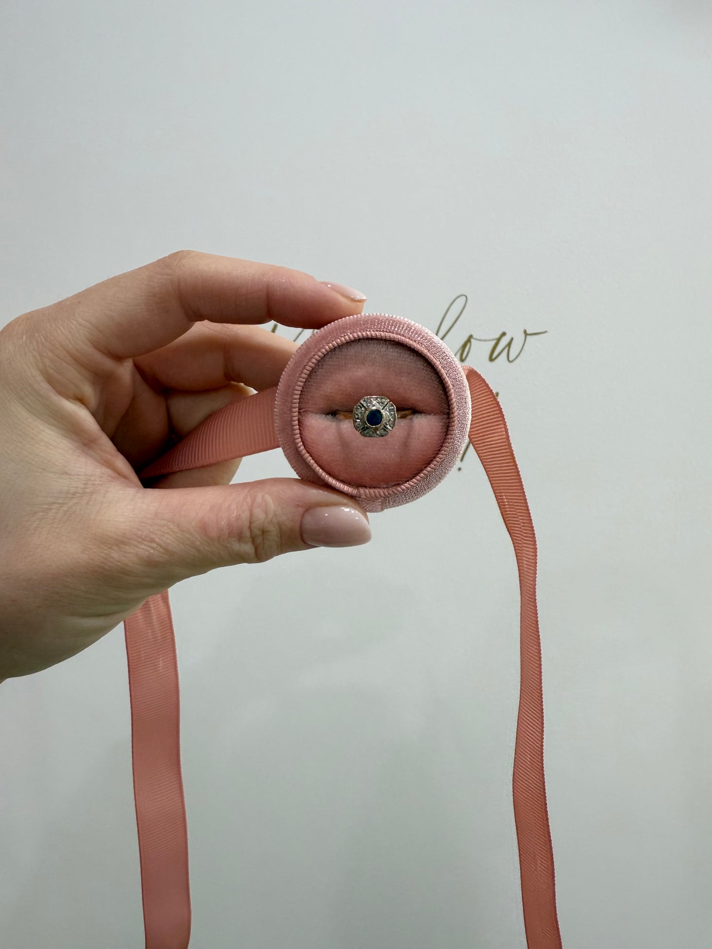 9ct Sapphire & Diamond Art Deco Style Ring