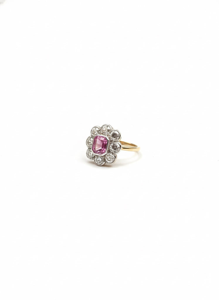 18ct Pink Sapphire & Diamond Ring