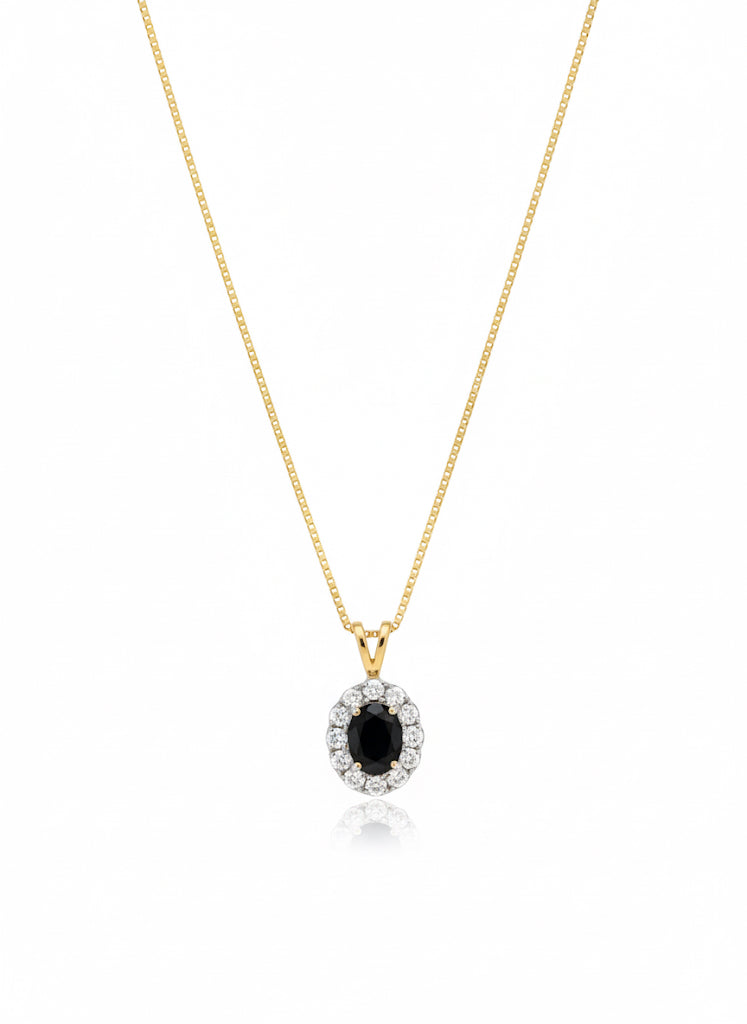 9ct Gold Sapphire & Diamond Necklace
