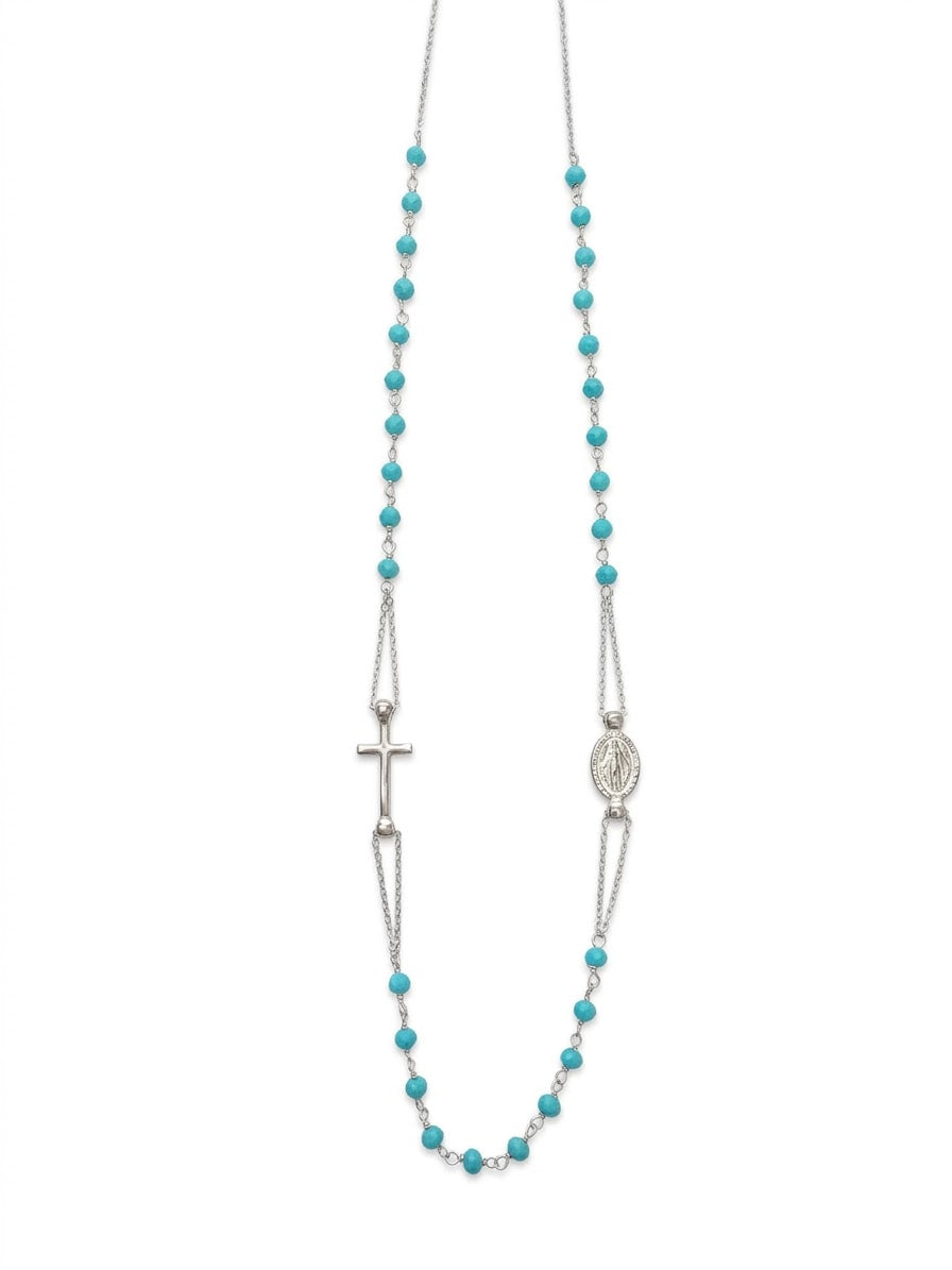 Caoimhe Silver Turquoise Holy Necklace