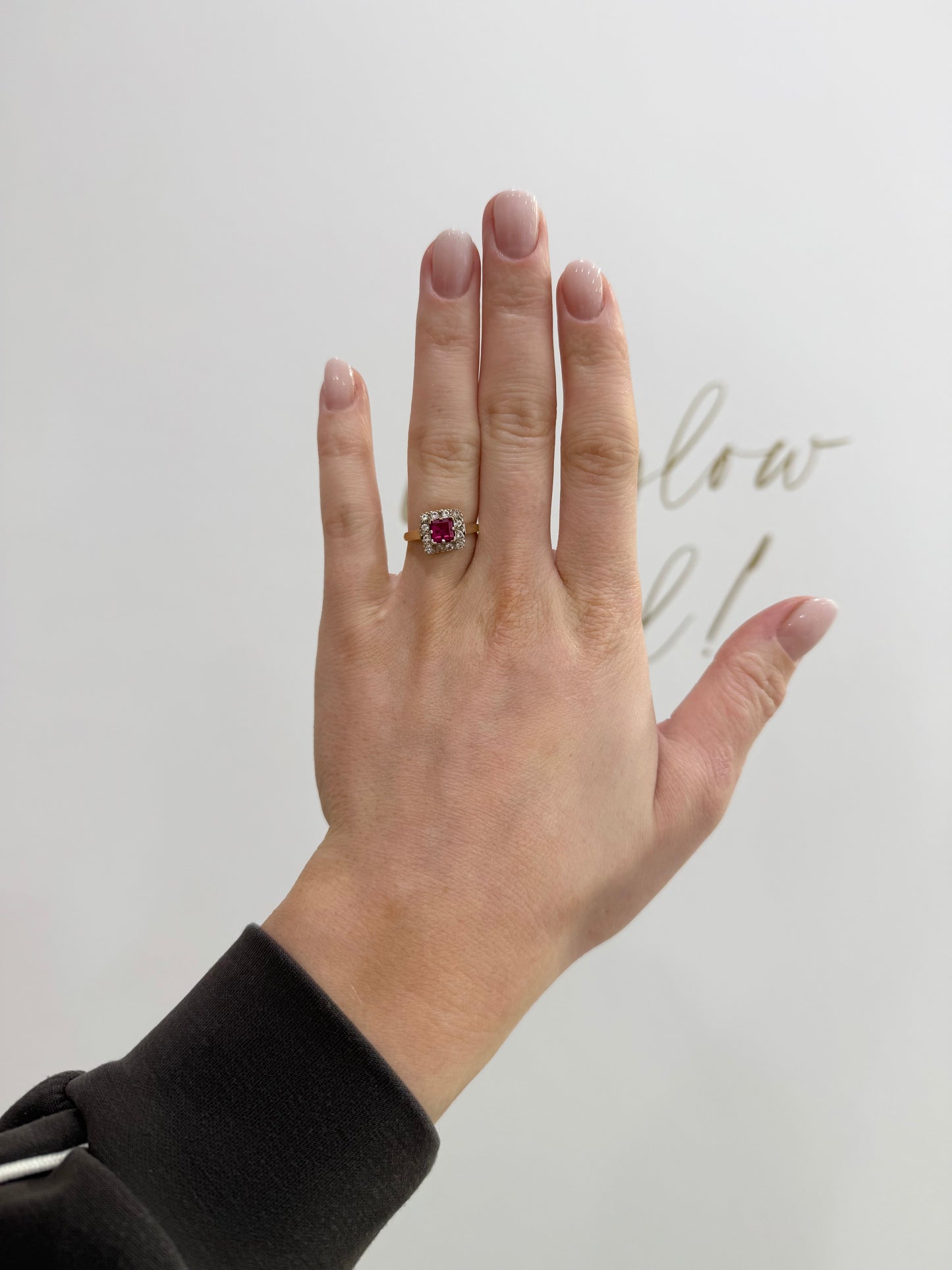 9ct Gold Ruby & CZ Ring