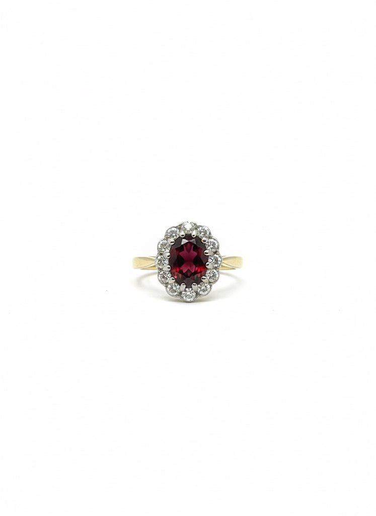 Garnet & Diamond Ring