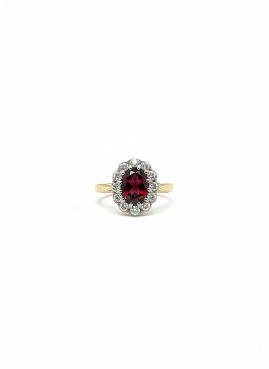 Garnet & Diamond Ring