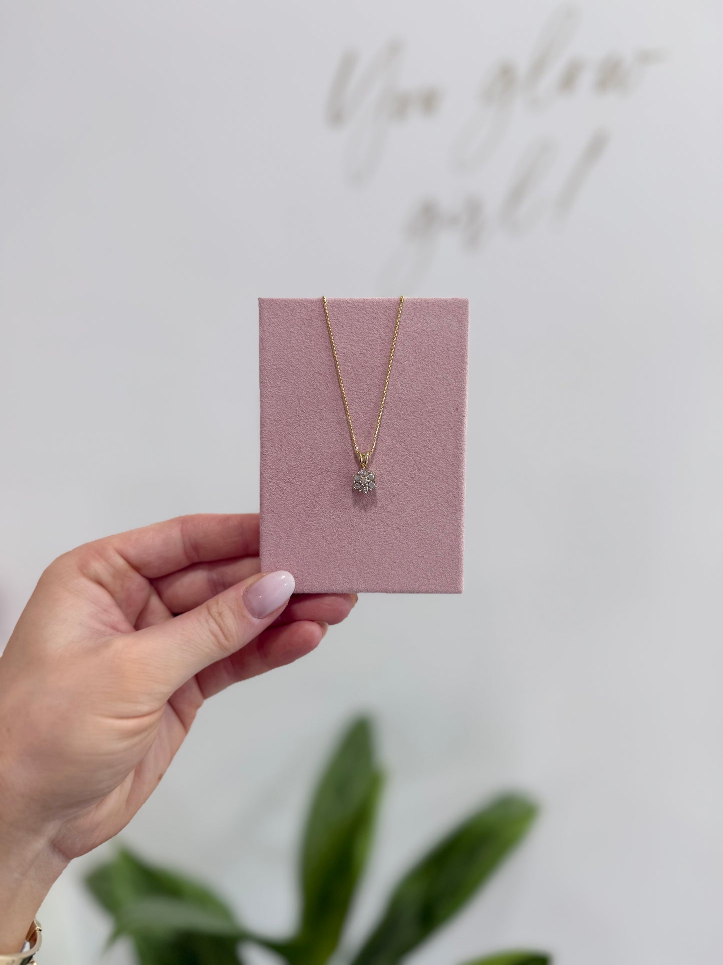 9ct Diamond Cluster Necklace