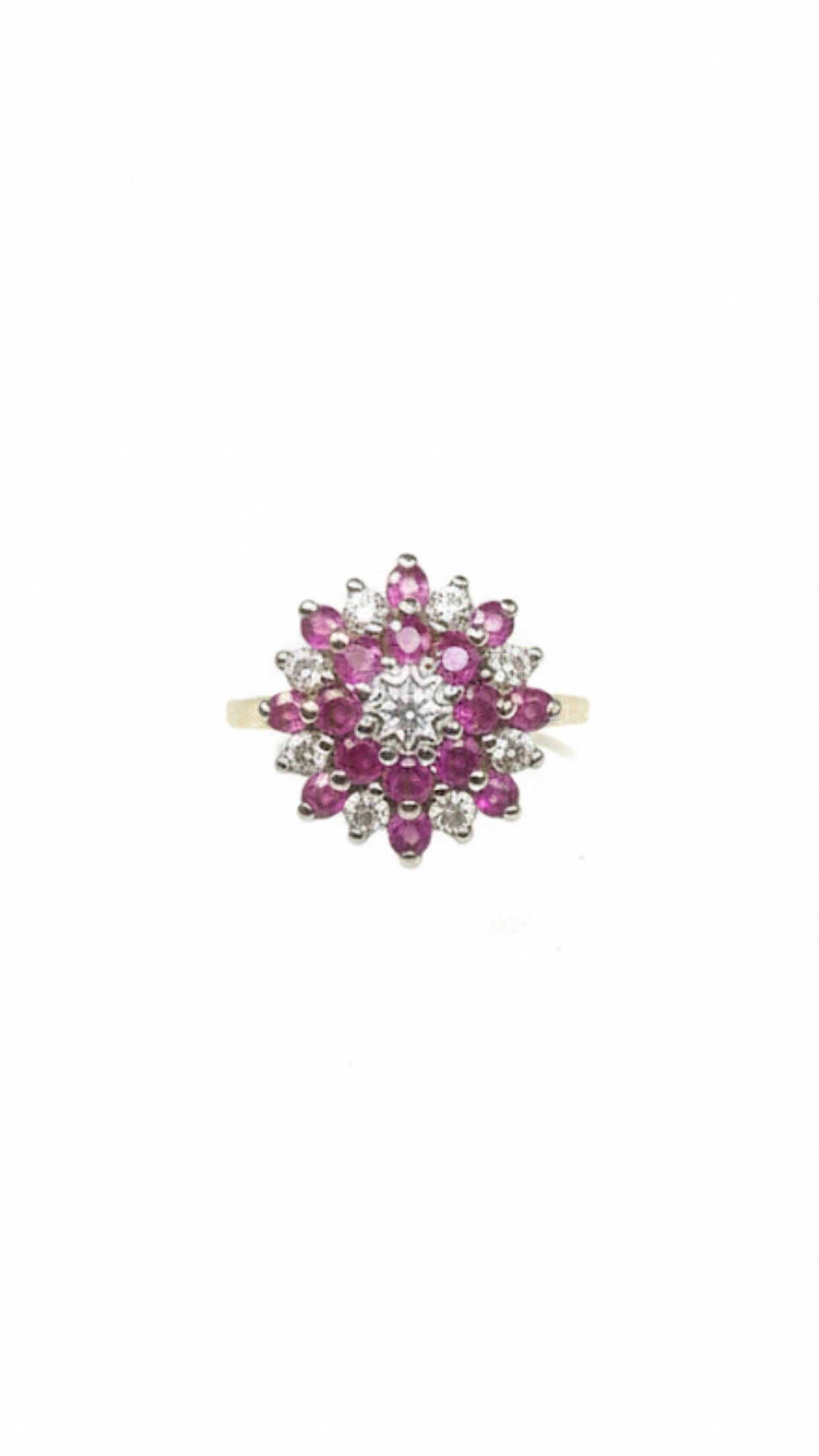 Ruby & Diamond Cluster Ring