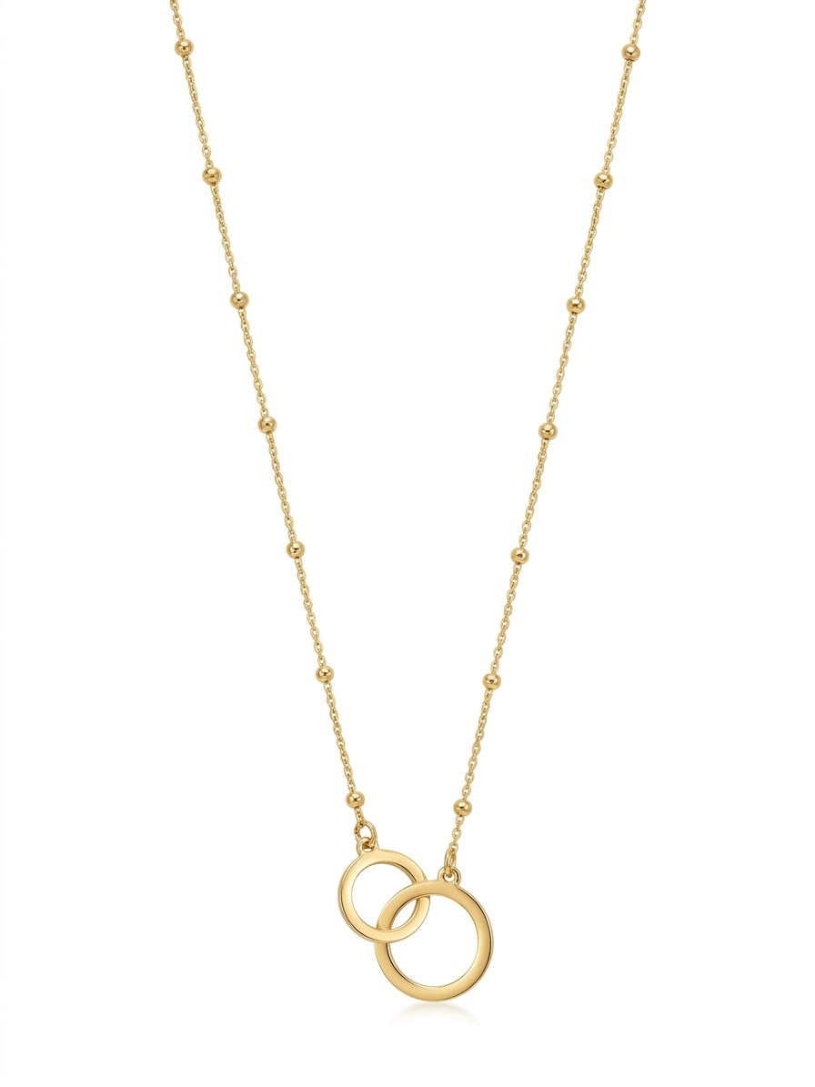Meghan Gold Plated Double Circle Necklace