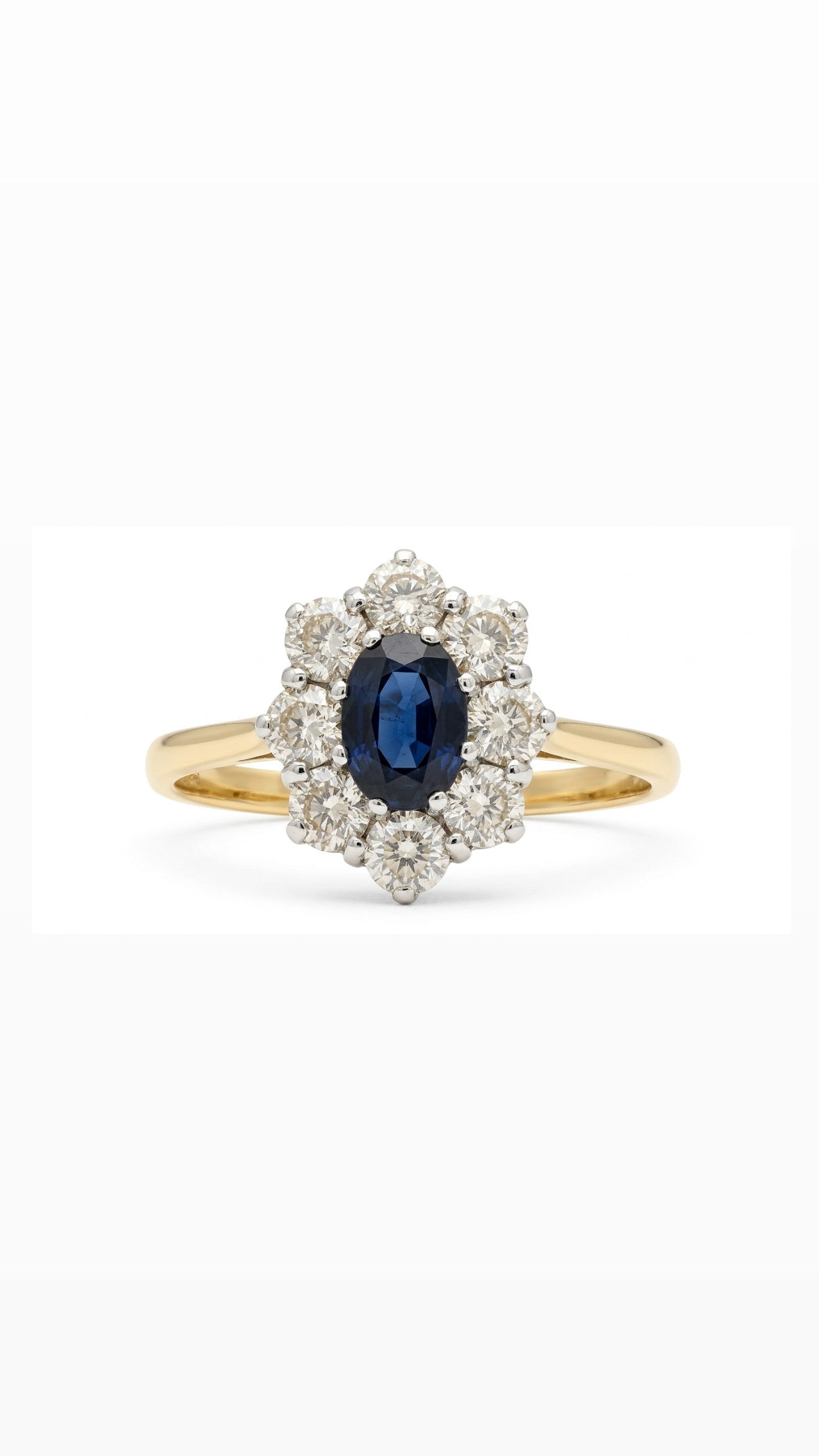 18ct Sapphire & Diamond Cluster Ring