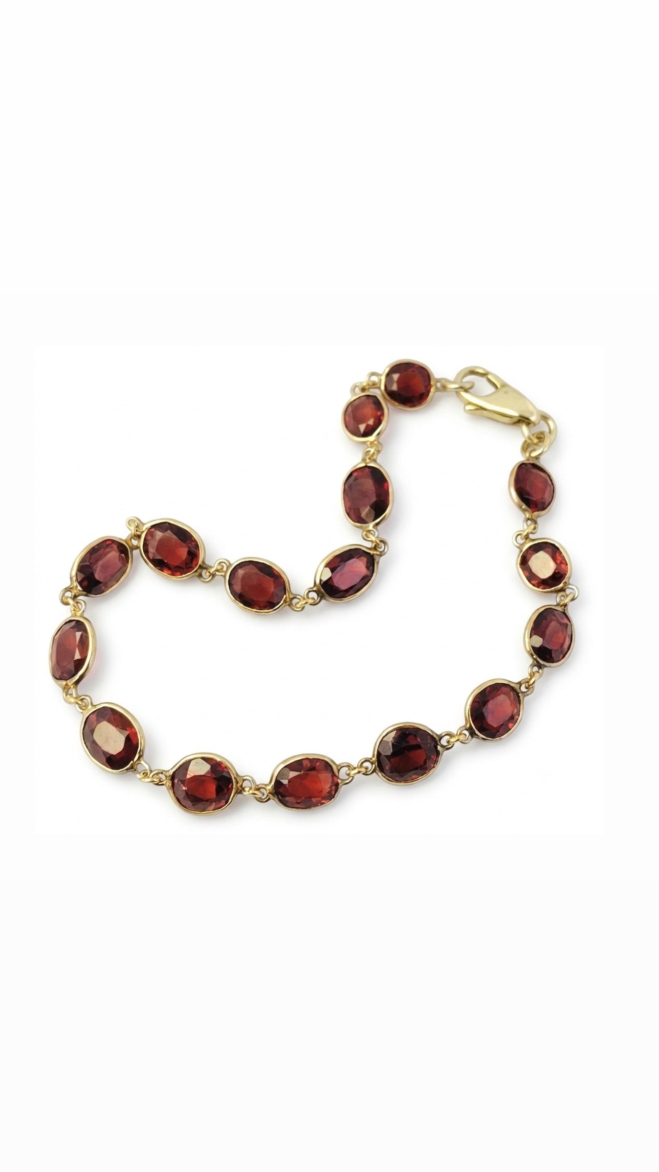 9ct Gold and Garnet Riviere Bracelet