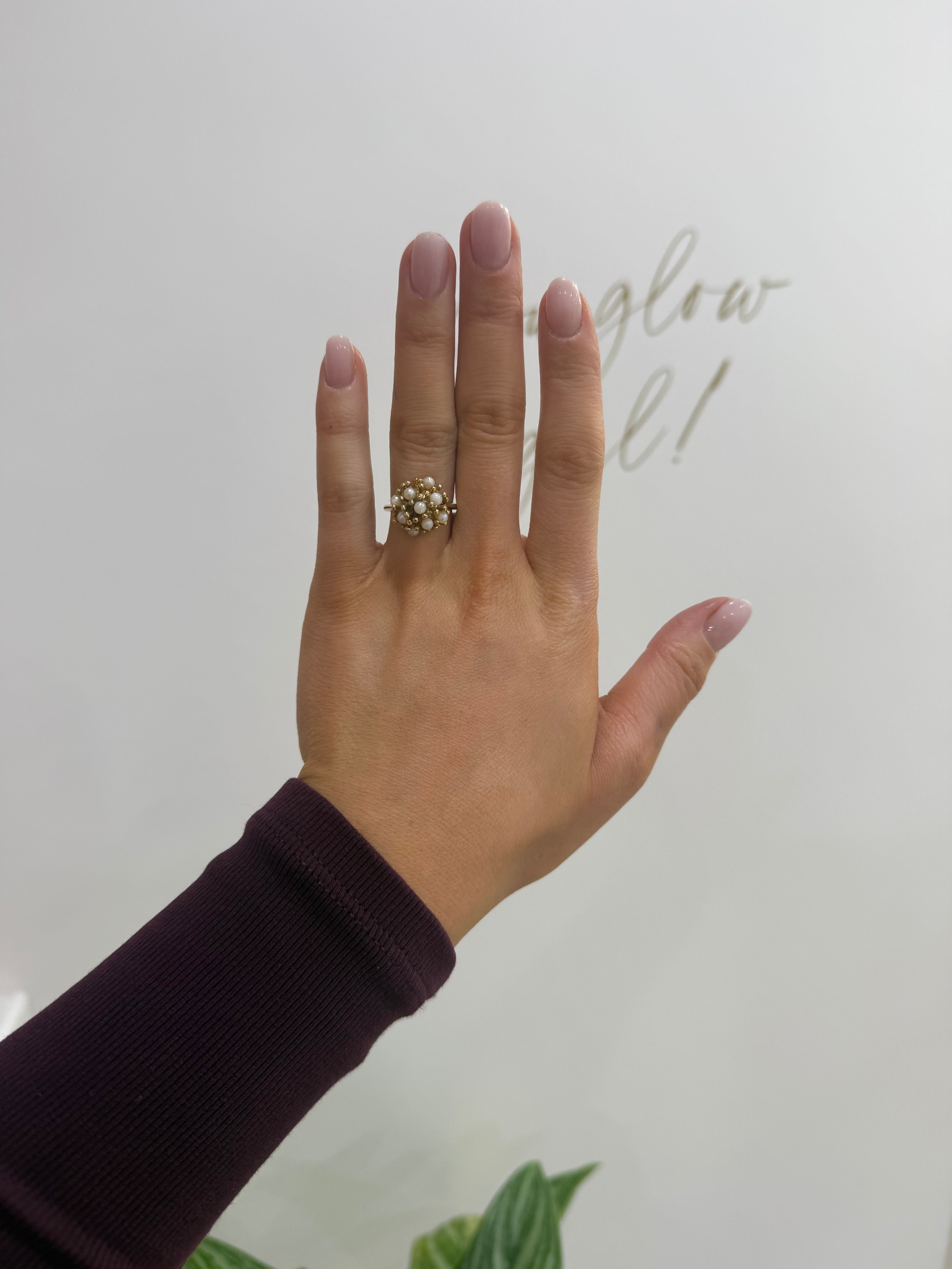 9ct Gold Pearl Cluster Ring