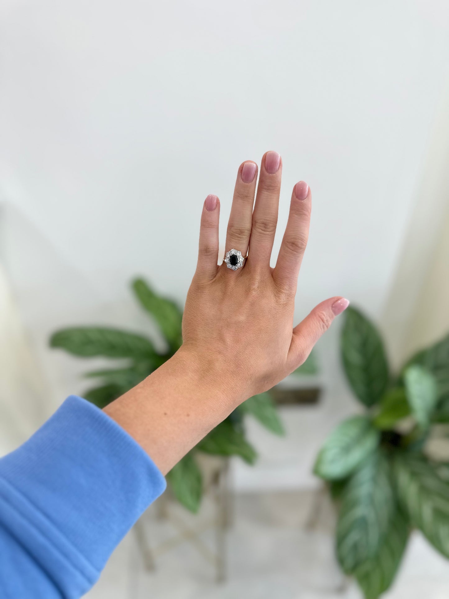 Blue Sapphire & Diamond Ring