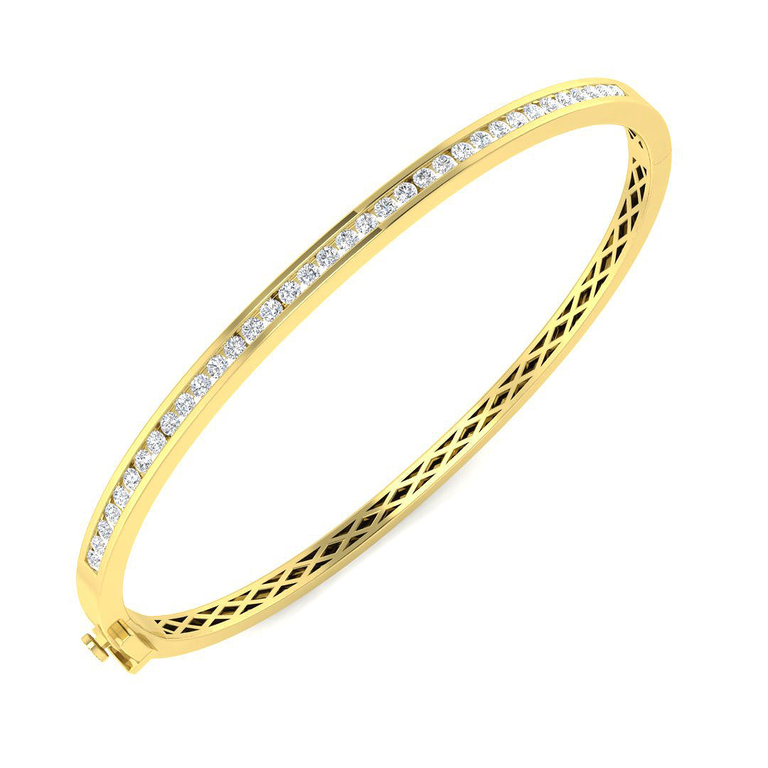 9ct Channel Set 0.75ct Natural Diamond Bangle