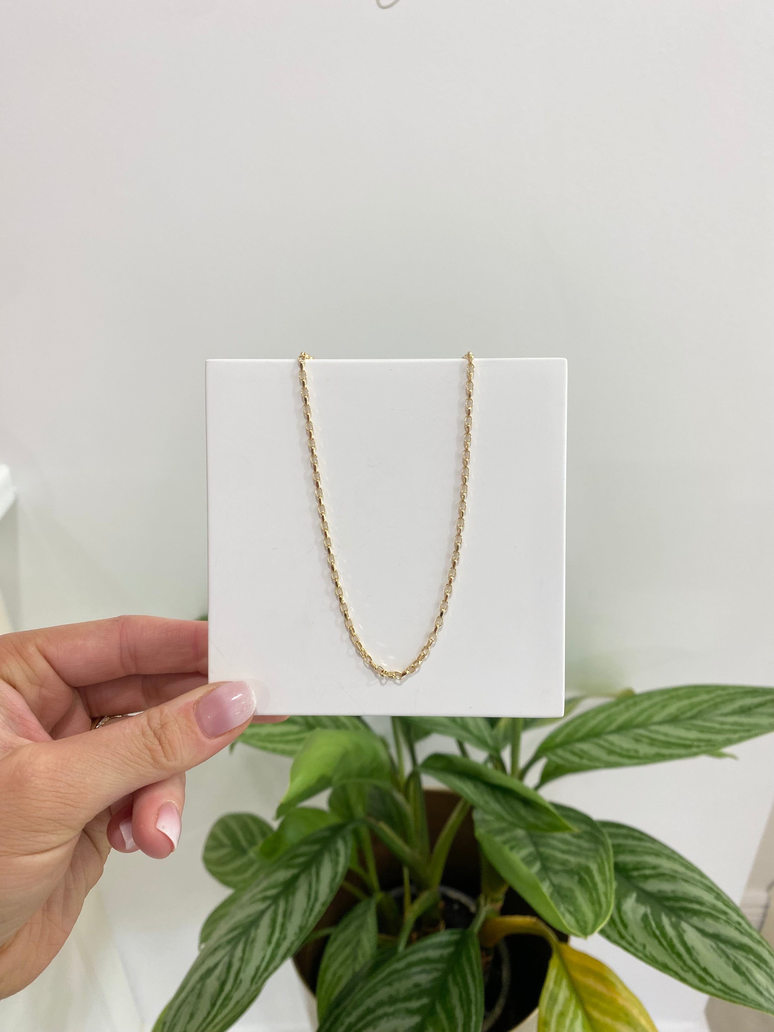 9ct Gold Diamond Cut Oval Belcher Chain