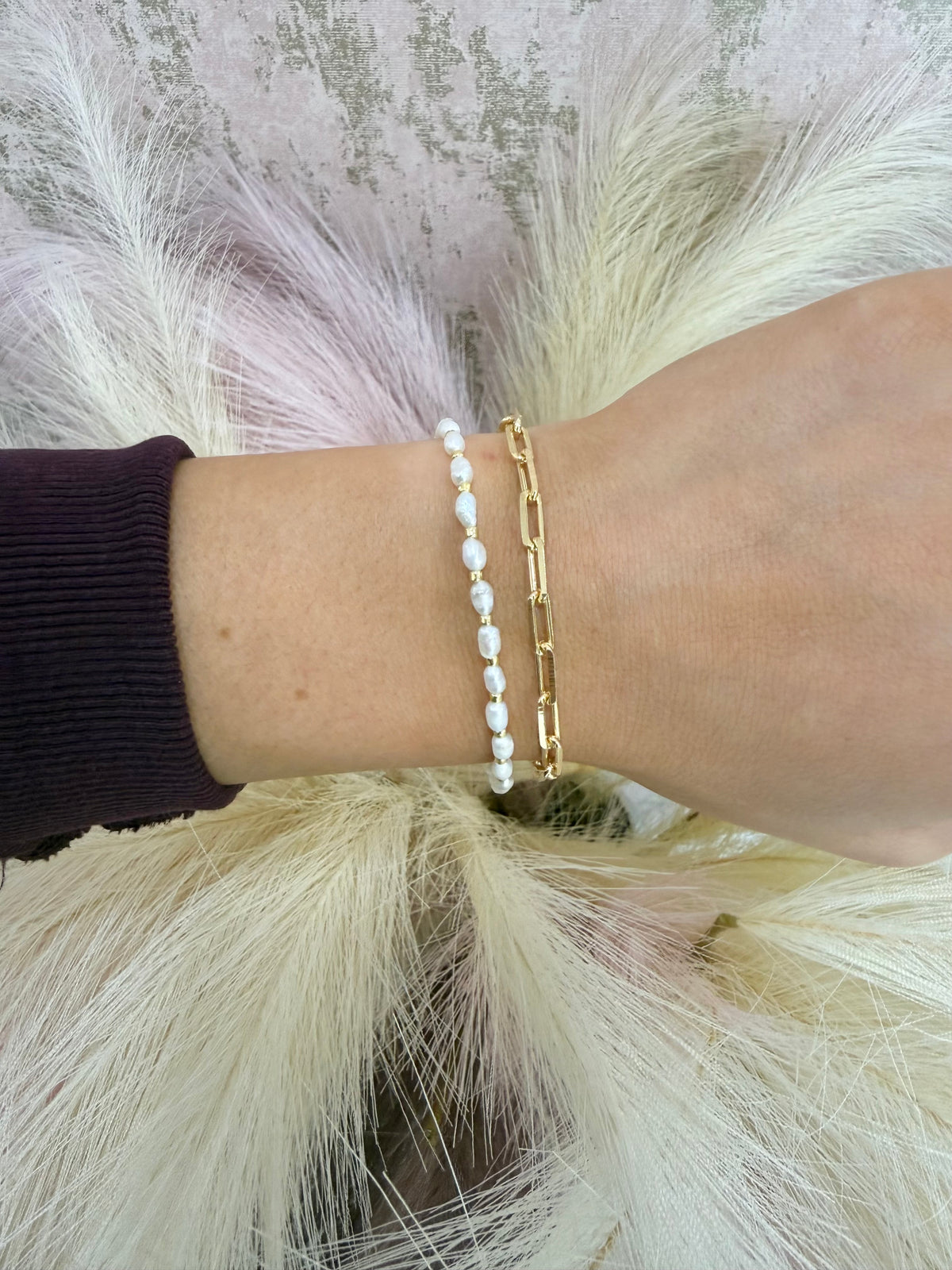 Mandy Gold Plated Pearl Bracelet