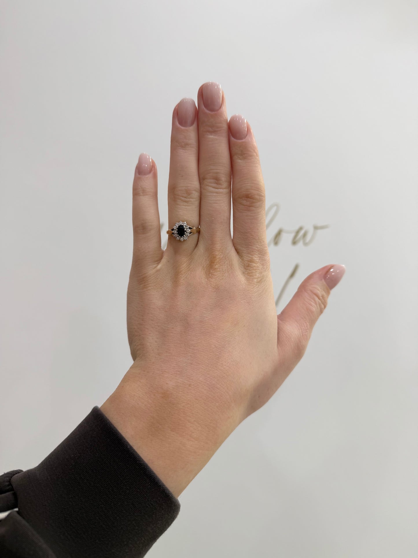 9ct Gold Sapphire & CZ Cluster Ring