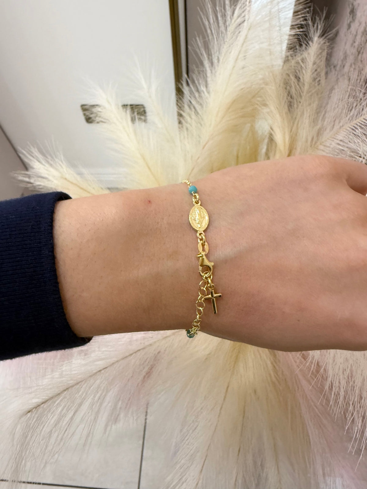 Zara Turquoise Gold Plated Holy Bracelet