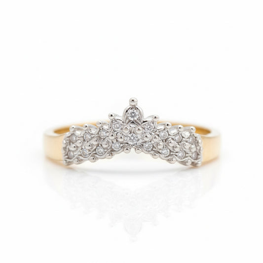 9ct Gold Diamond Wishbone Ring