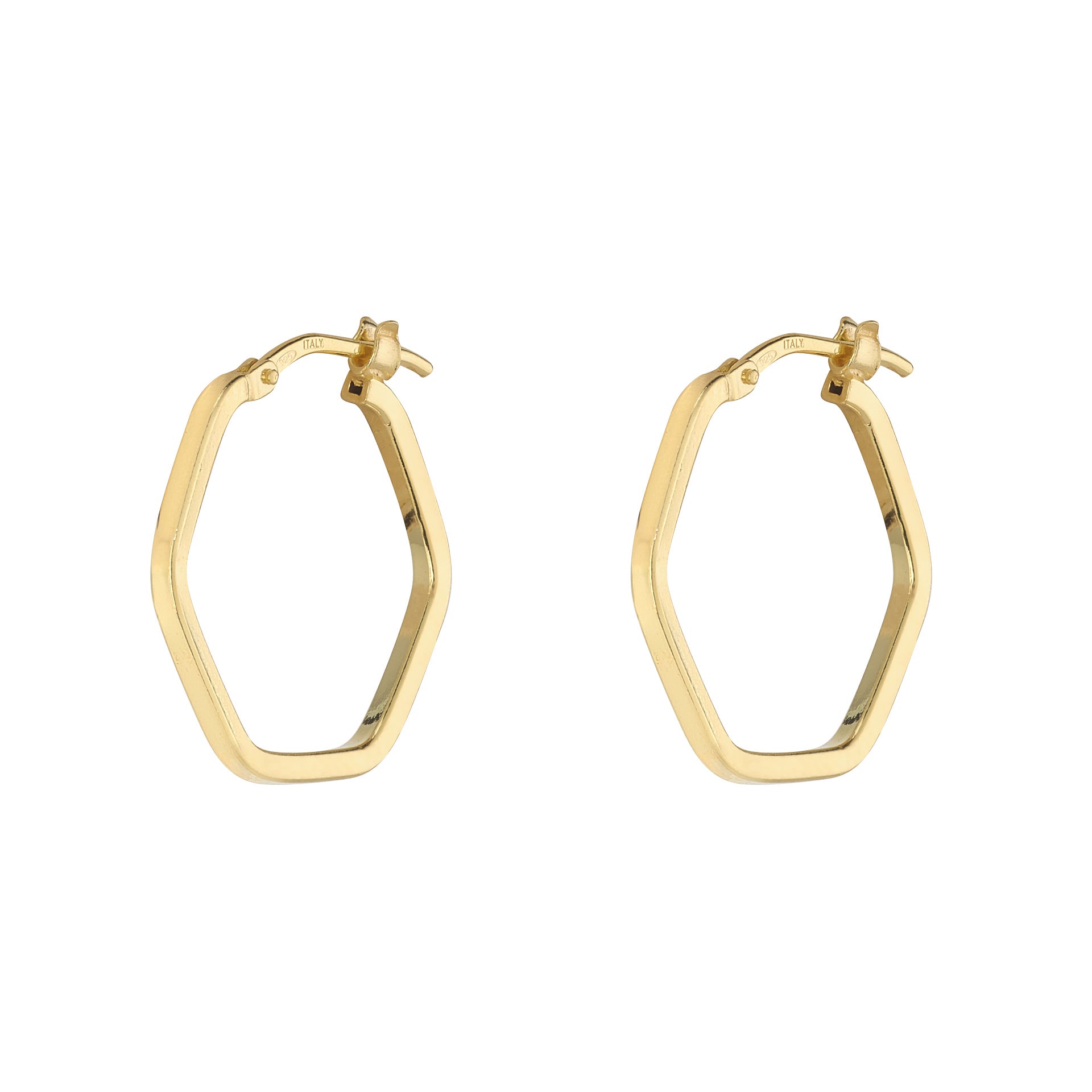 Large Gold Hex Hoops