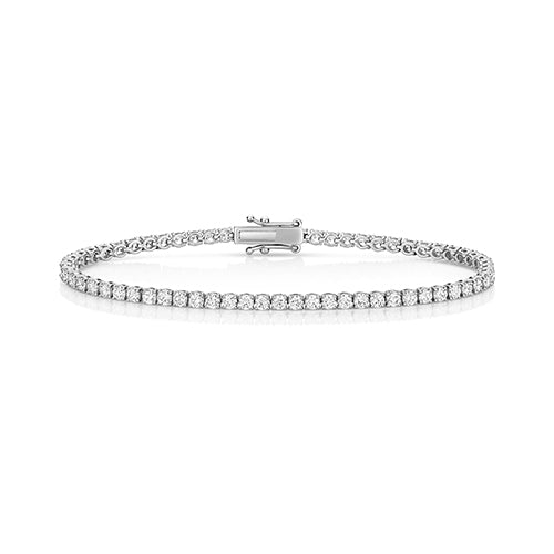 9ct White Gold Lab Diamond Bracelet