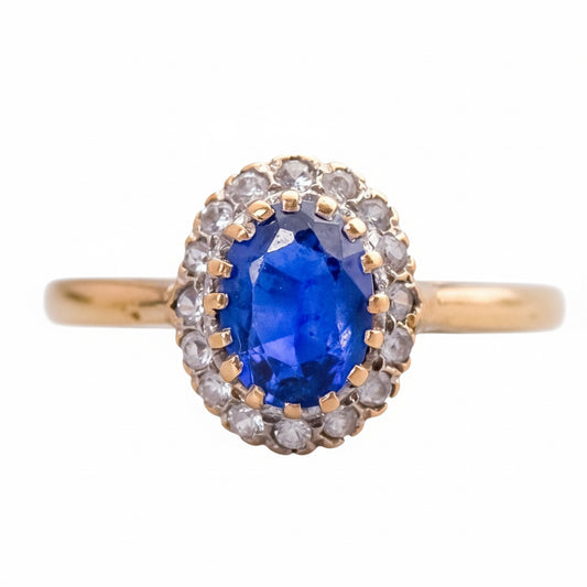 9ct Gold Spinel & CZ Ring