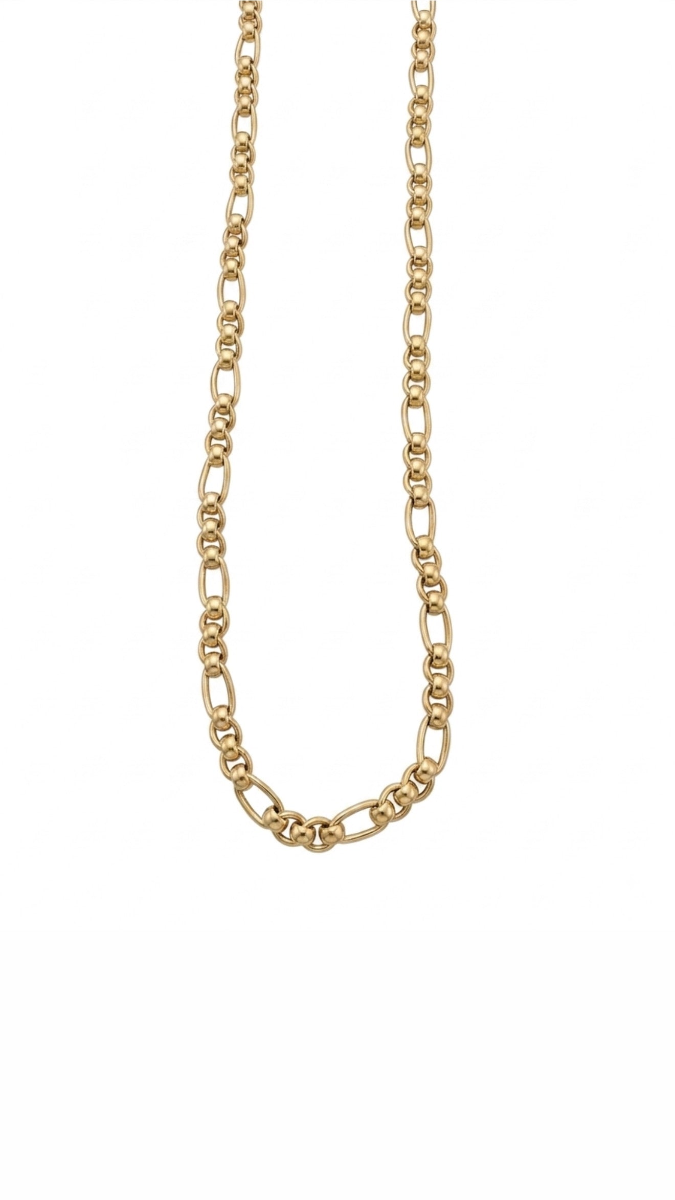 9ct Gold Heavy Roller/Figaro Link Necklace