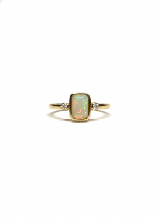 Opal & Diamond Ring