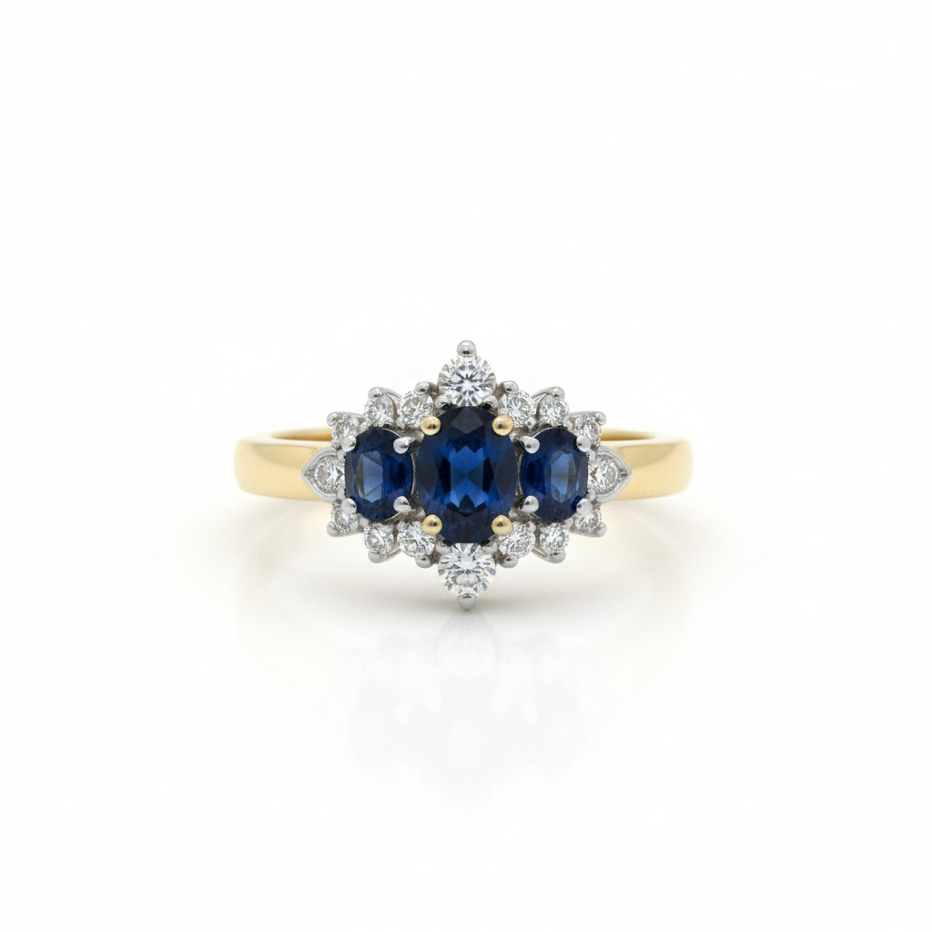 9ct Sapphire & Diamond Ring