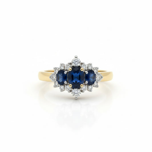 9ct Sapphire & Diamond Ring