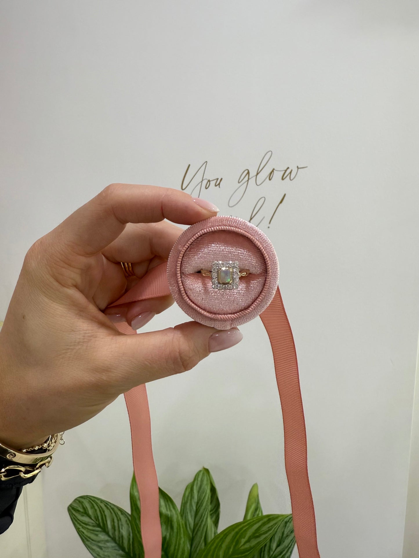 9ct Gold Opal & Diamond Ring