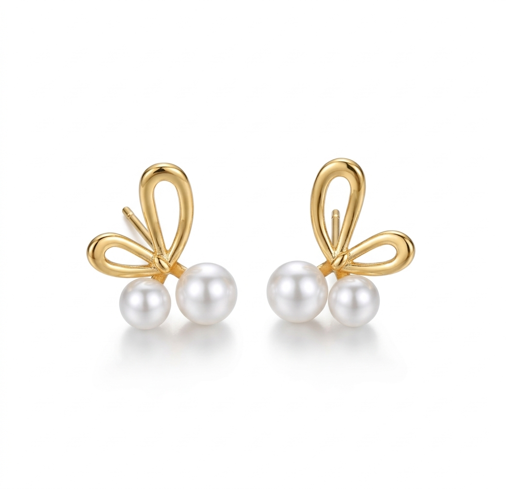 Elara Gold Plated Pearl Earrings