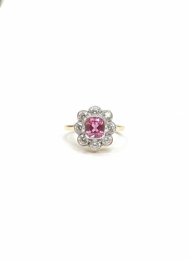 18ct Pink Sapphire & Diamond Ring