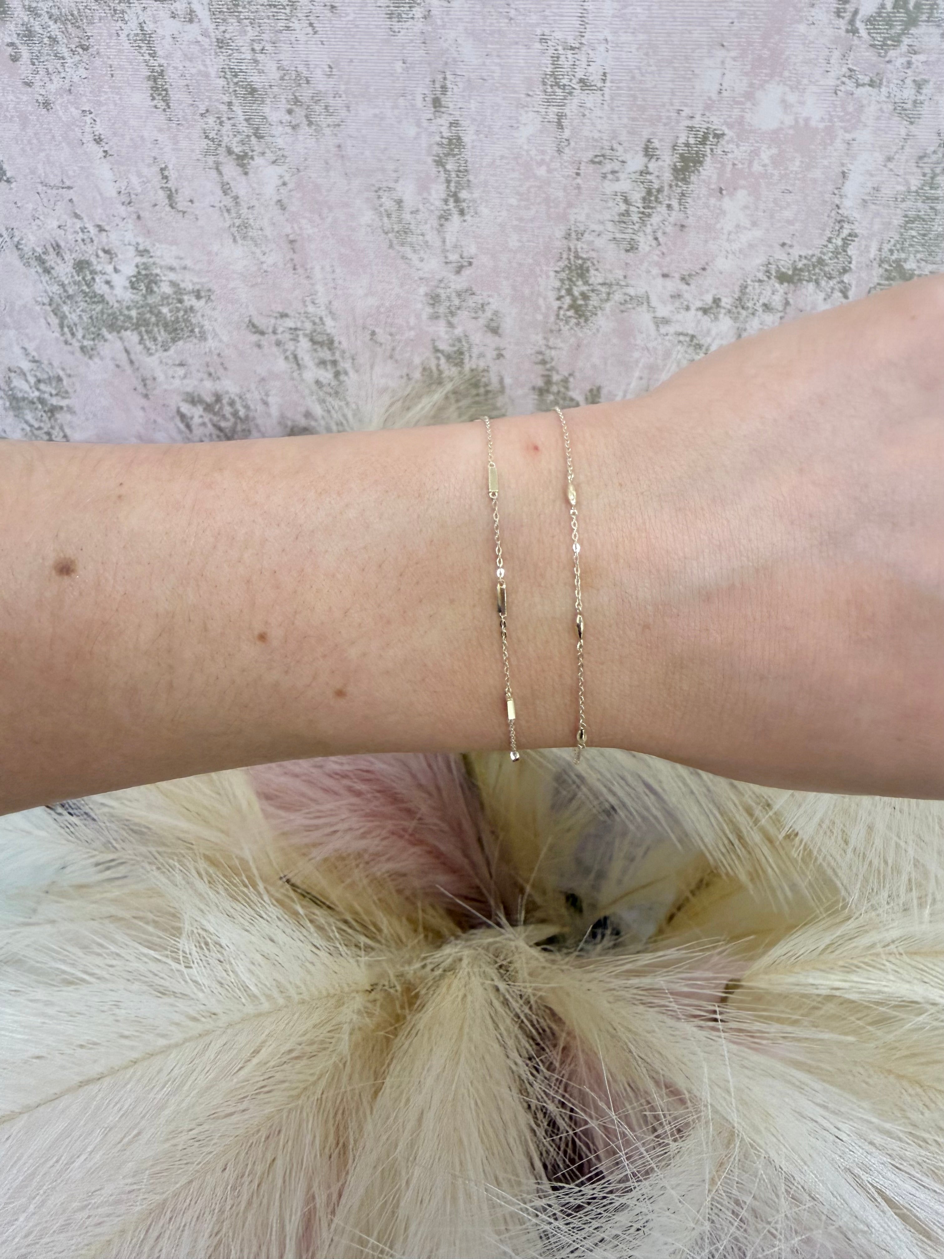9ct Gold Sparkle Bar Bracelet