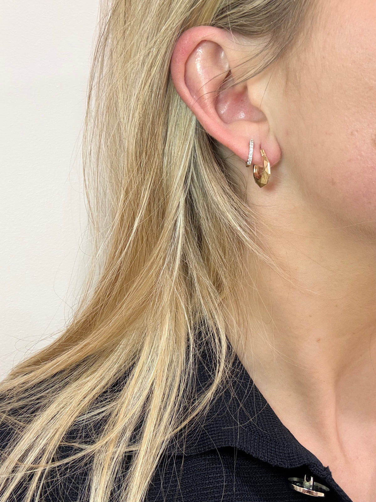 9ct Gold Honeycomb Hoops