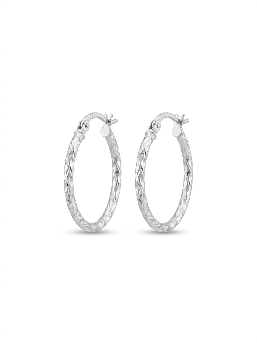 Joanna Sterling Silver Large Ridged Hoop Earrings
