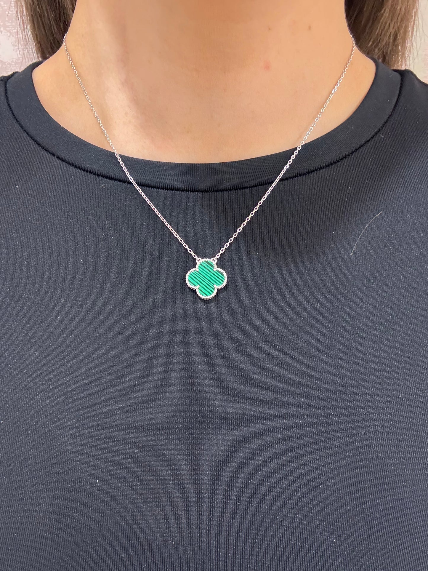 Casey Silver Malachite Necklace