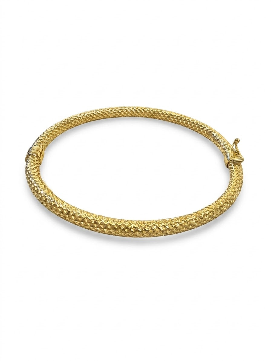 Lucia Gold Plated Textured Bangle