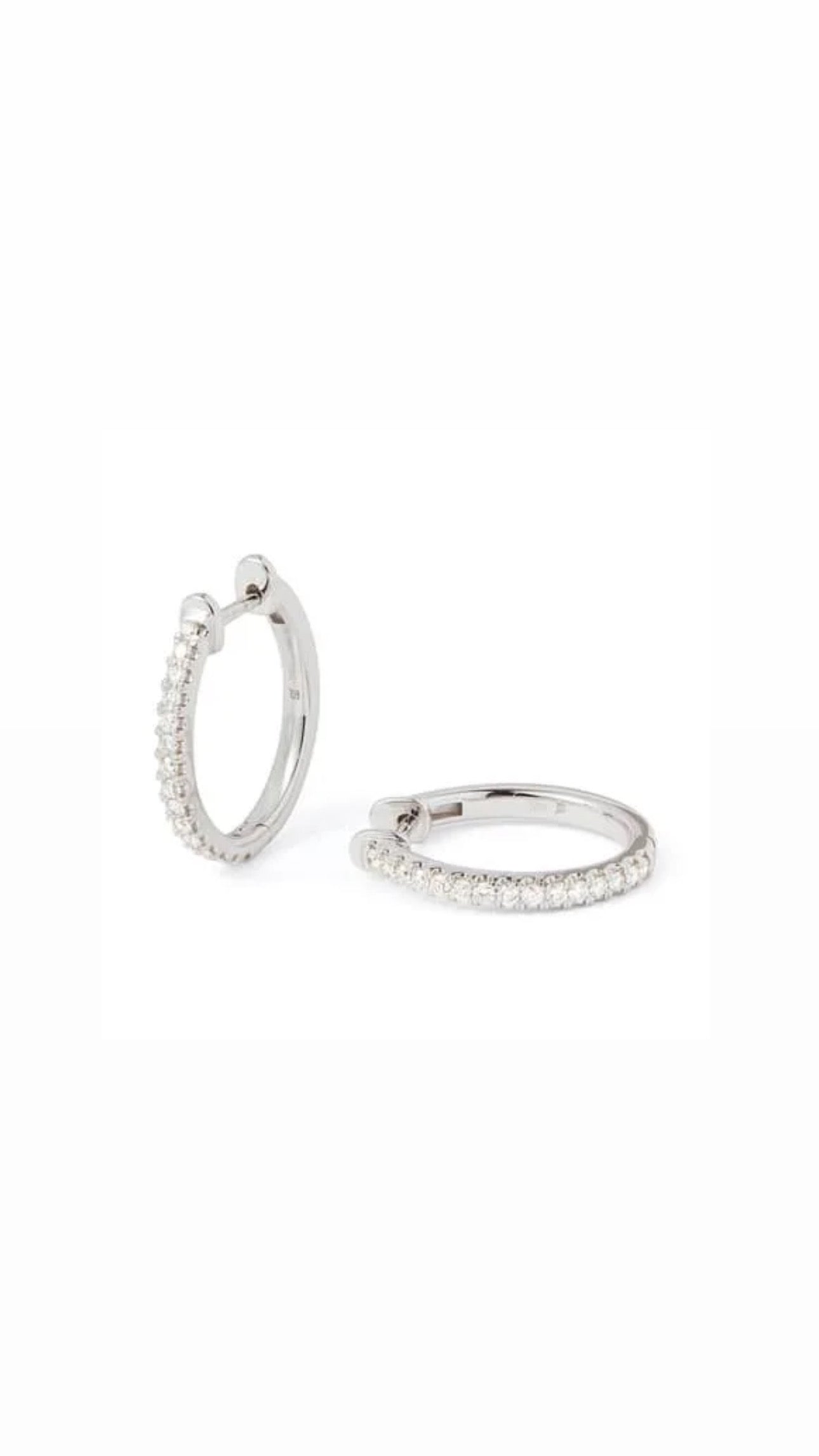 Diamond Pave Set Hoop Earrings