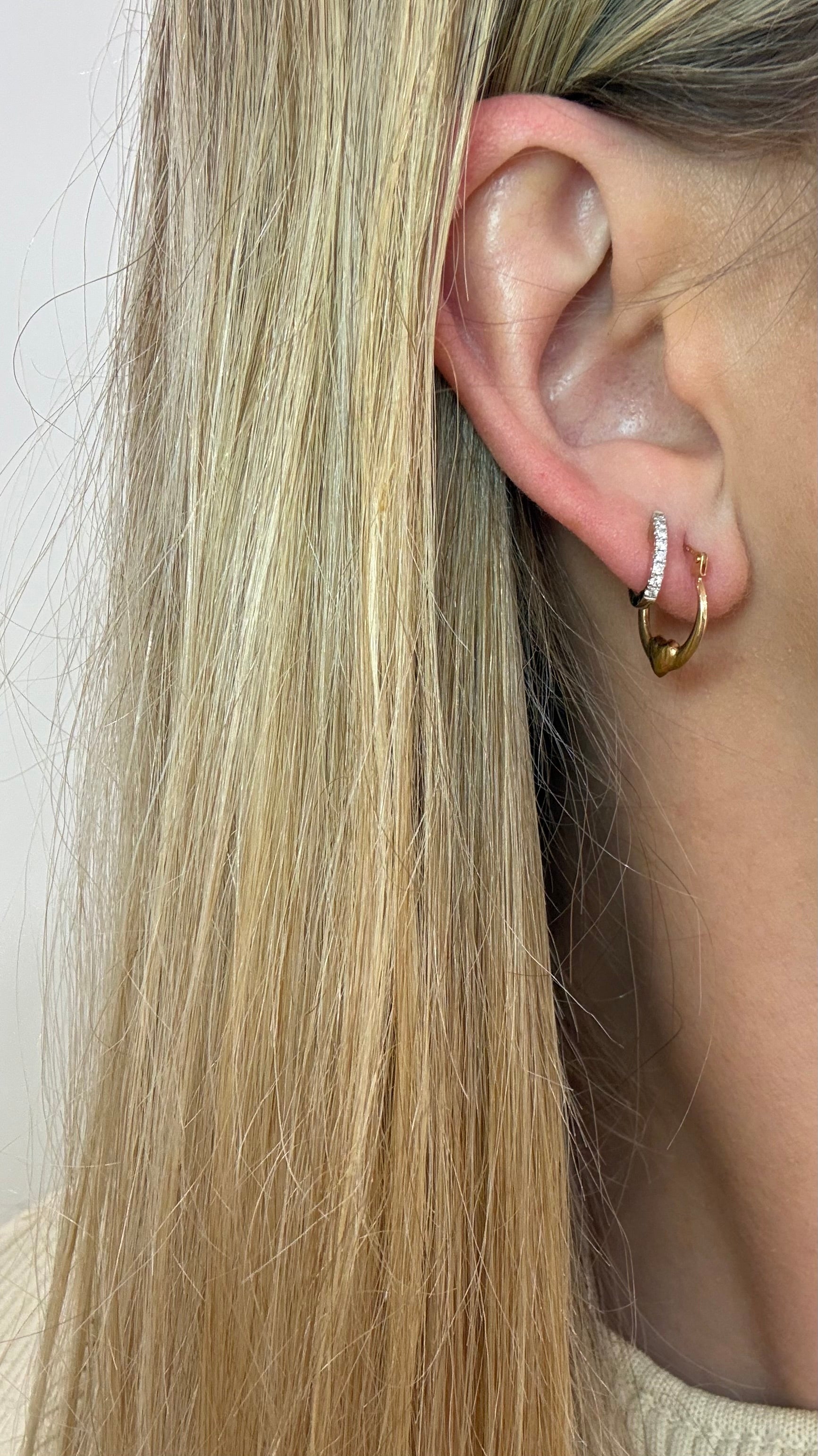 9ct Gold Creole Heart Earrings