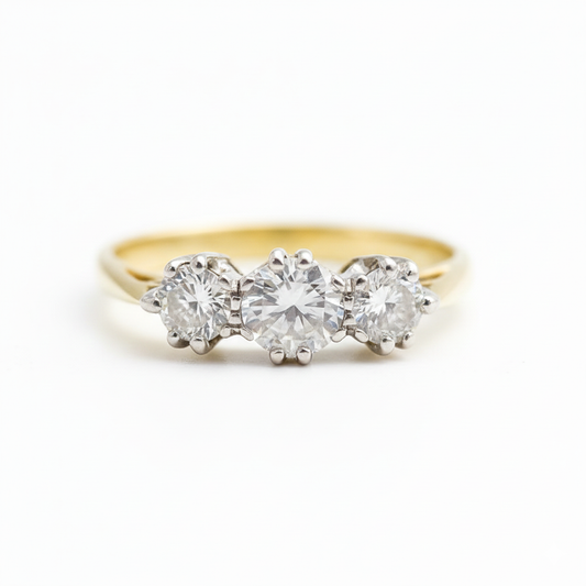 18ct Gold Diamond Trilogy Ring