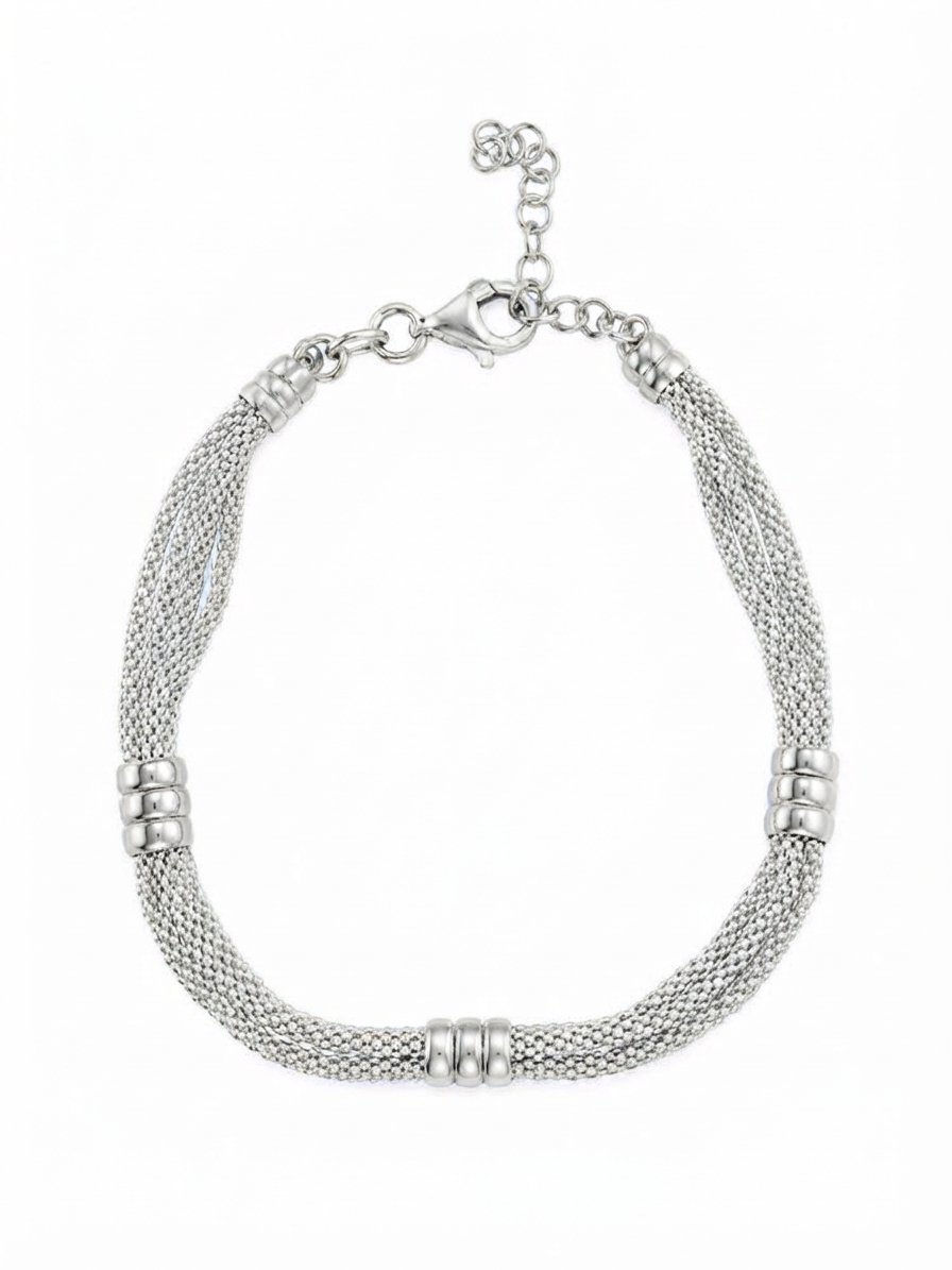 Mimi Sterling Silver Triple Layer Bracelet