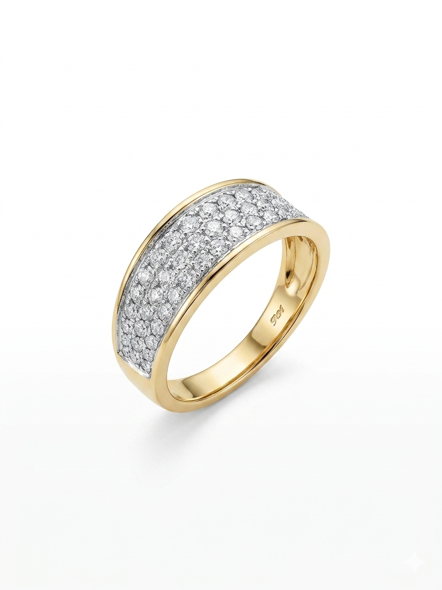 9ct Gold Cz Cluster Ring