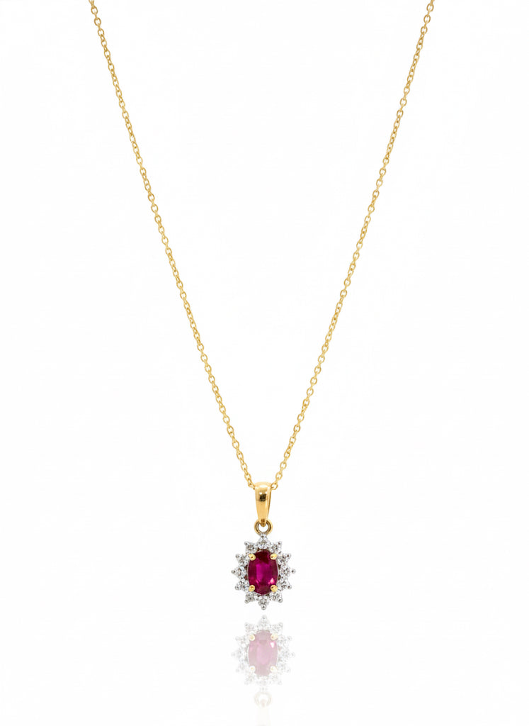9ct Ruby & Diamond Necklace