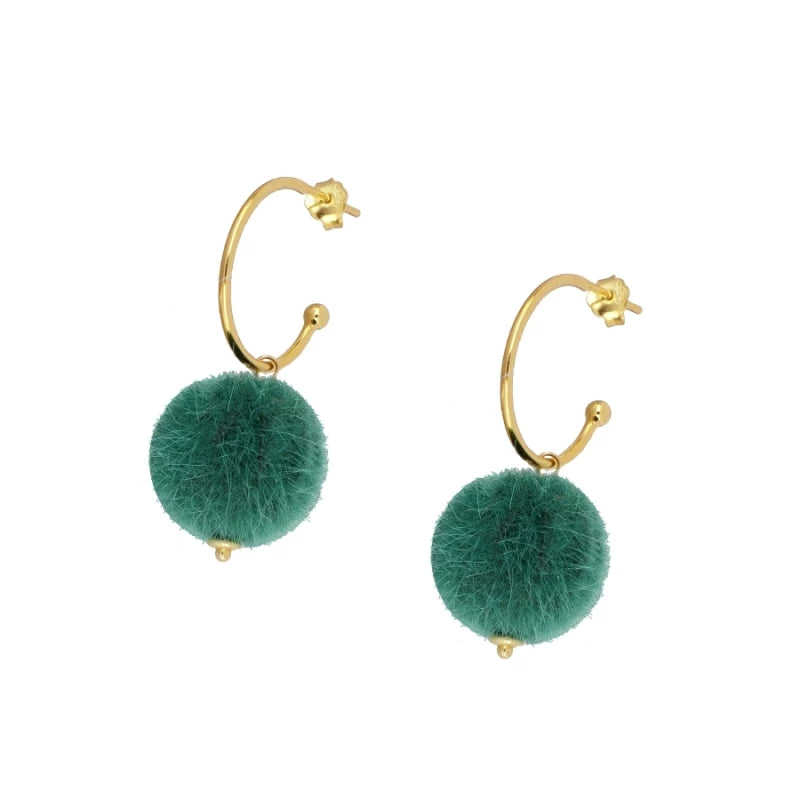 Leela Gold Plated Coloured Ball Earrings