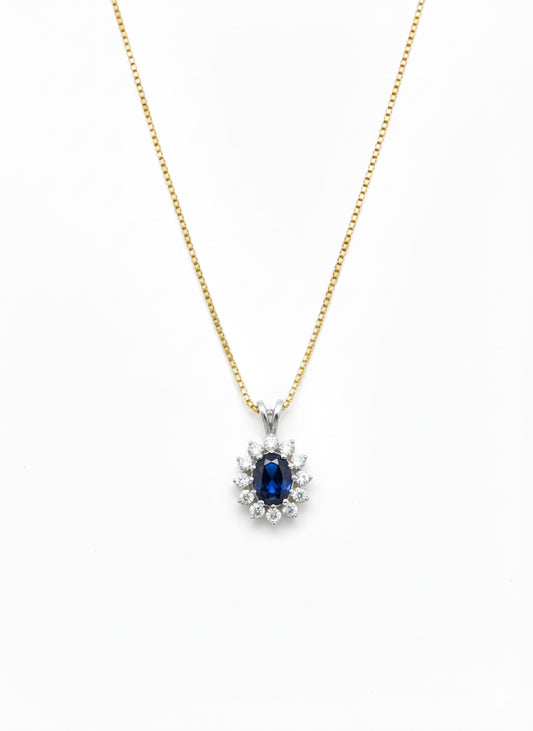 9ct Sapphire & Diamond Necklace