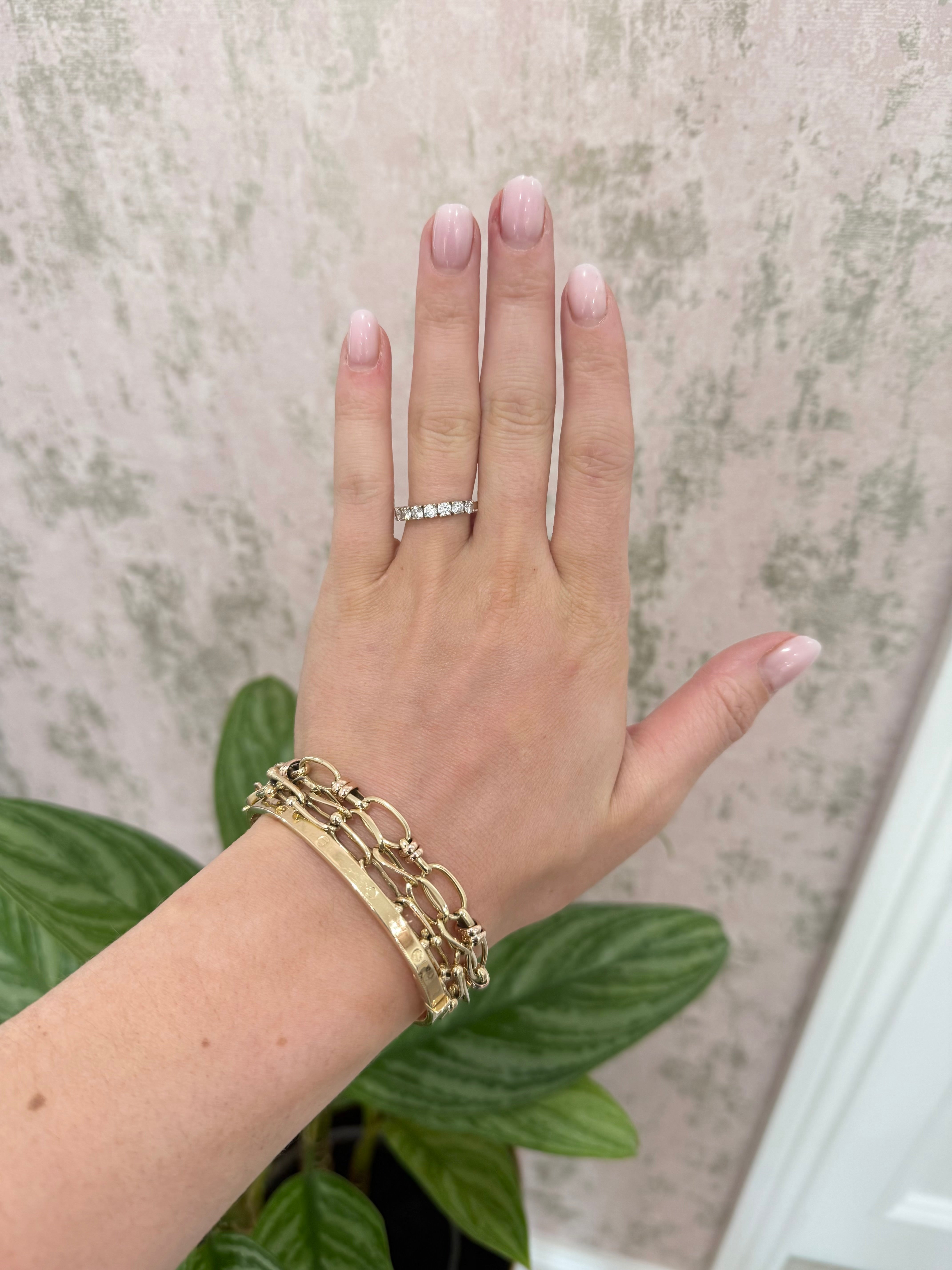 9ct Gold Cz Half Set Ring