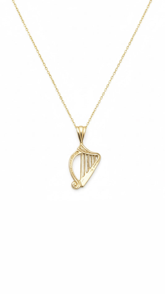 9ct Gold Harp Necklace