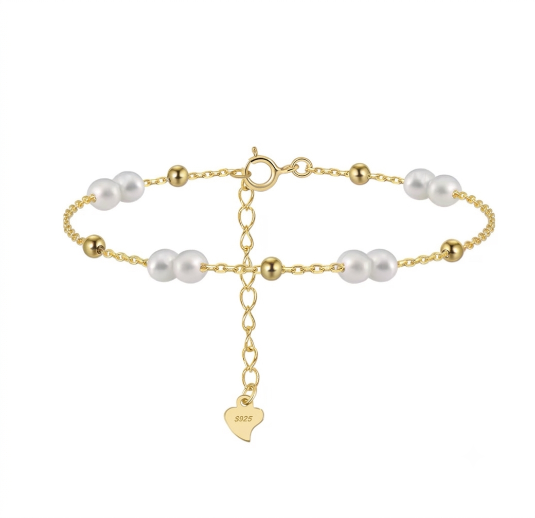 Mila Gold Plated Pearl Bracelet