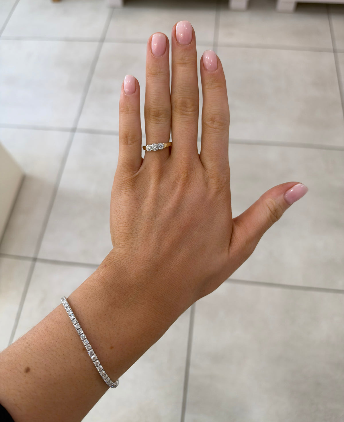 9ct Gold Trilogy Cz Ring