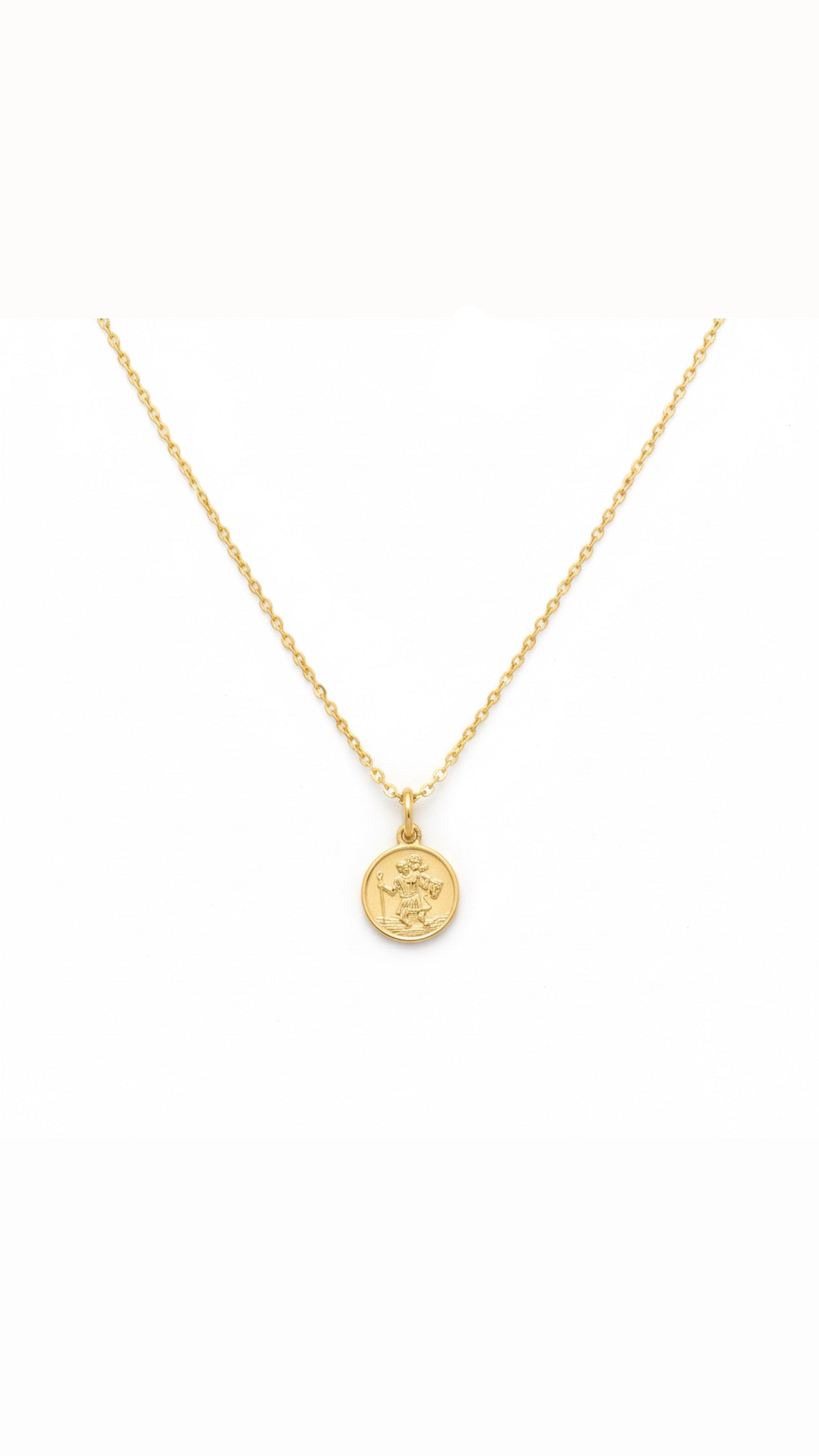 9ct Gold St Christopher Medal Necklace