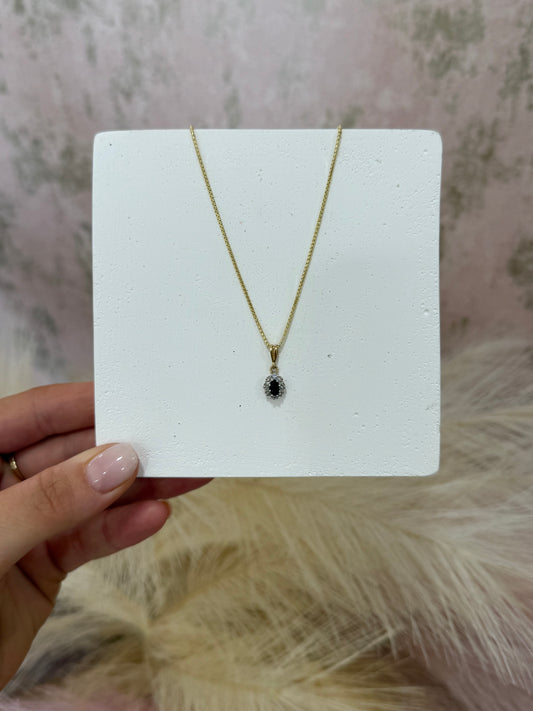 9ct Sapphire & Diamond Necklace